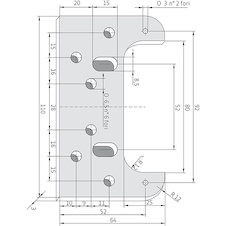 Montážní deska  pro skrytý dveřní závěs AN, pozinkovaná ocel - 710755_01.jpg