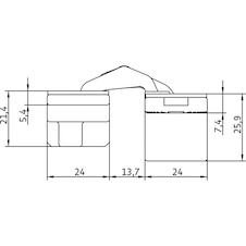 Dveřní závěs AN 150 3D, pro bezfalcové dveře, zinkový odlitek nikl mat - 710751_03.jpg