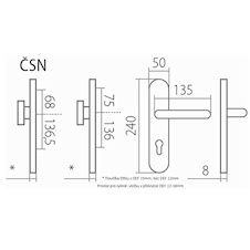 Bezpečnostní kování Twin Harmonia HTSI DEF 90 klika  - koule černá na dv.40 - 20278_01.jpg