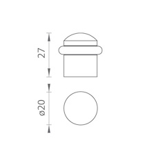 Zarážka dveří oválná černá TI-115 - 08827_01.jpg
