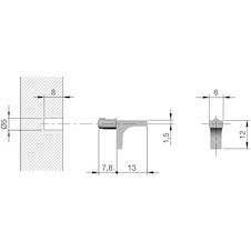 Podpěra police K-LINE 1 čep pr.5mm poniklováno - 710963_01.jpg
